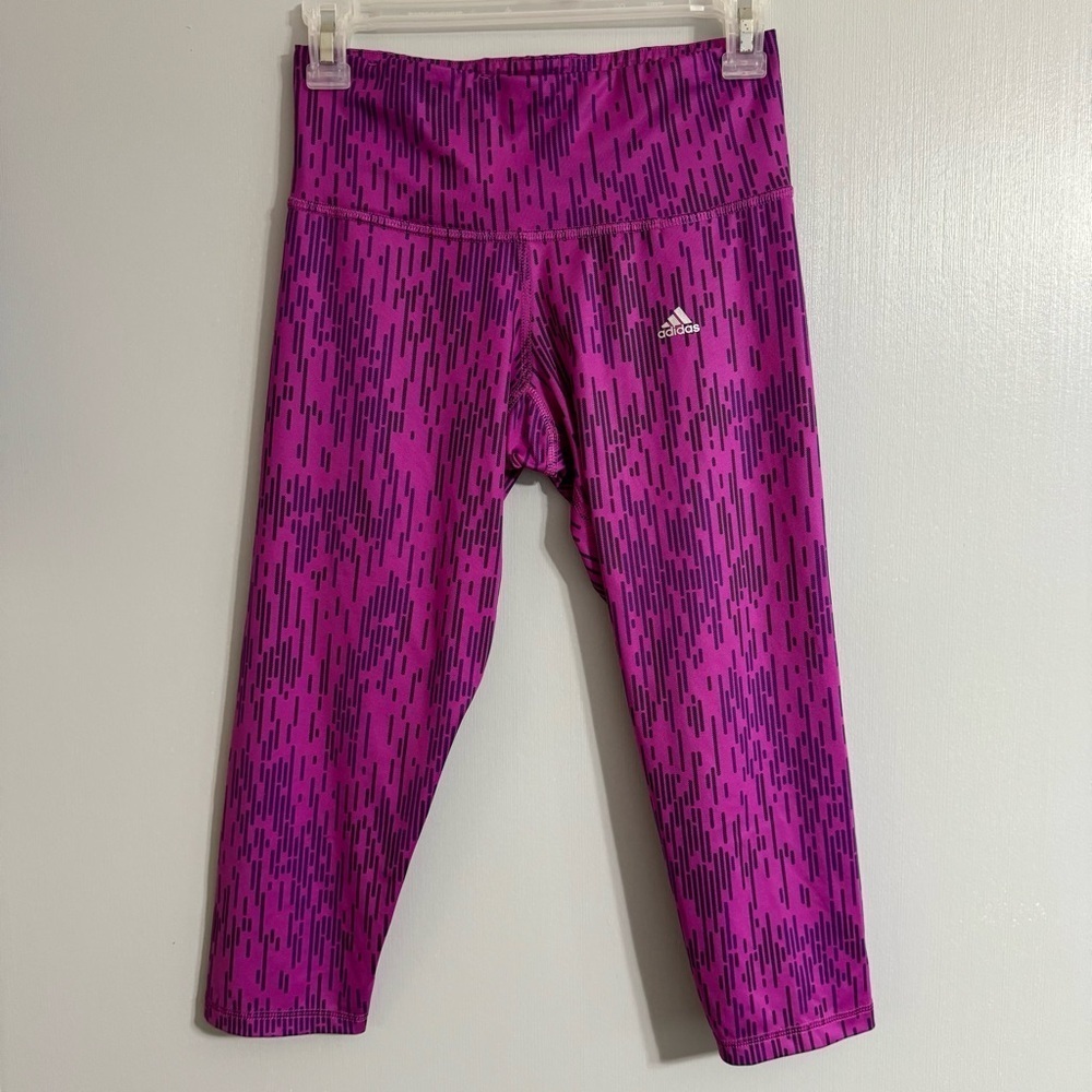Adidas Purple Climalite Performance Wear Activewear Leggings Size Small